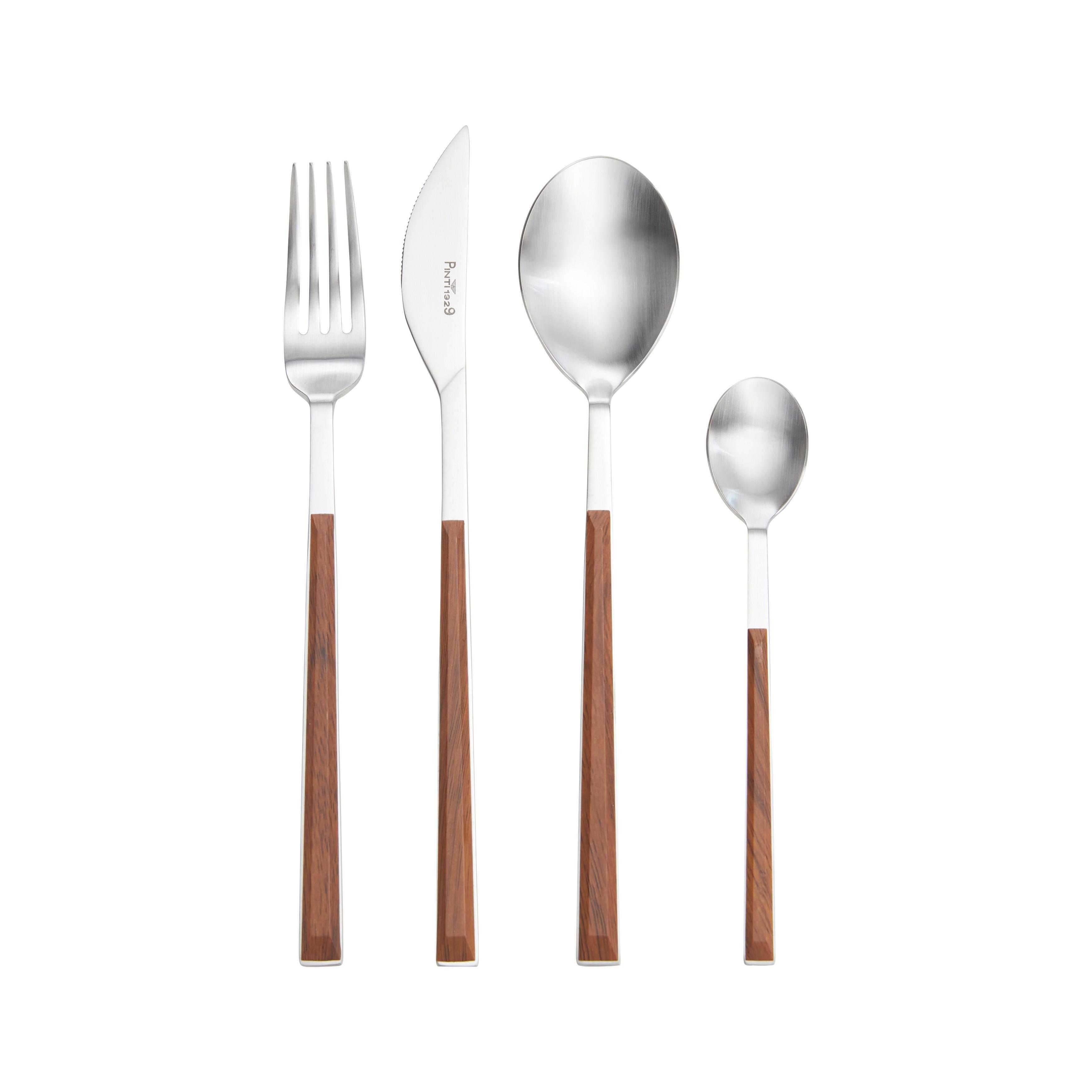 Besteckset Sushi aus Edelstahl. 24-teilig - Edelstahlfarben/Braun, MODERN, Metall (21/8/29cm)