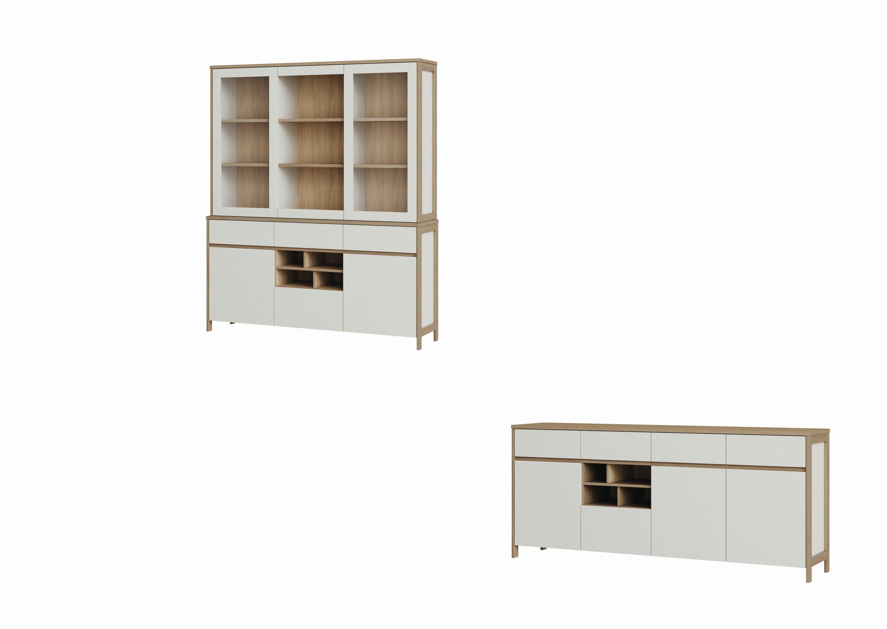 WOHNWAND STRANDA - Eichefarben/Weiß, Design, Holzwerkstoff - MID.YOU