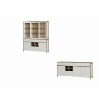 WOHNWAND STRANDA - Eichefarben/Weiß, Design, Holzwerkstoff - MID.YOU
