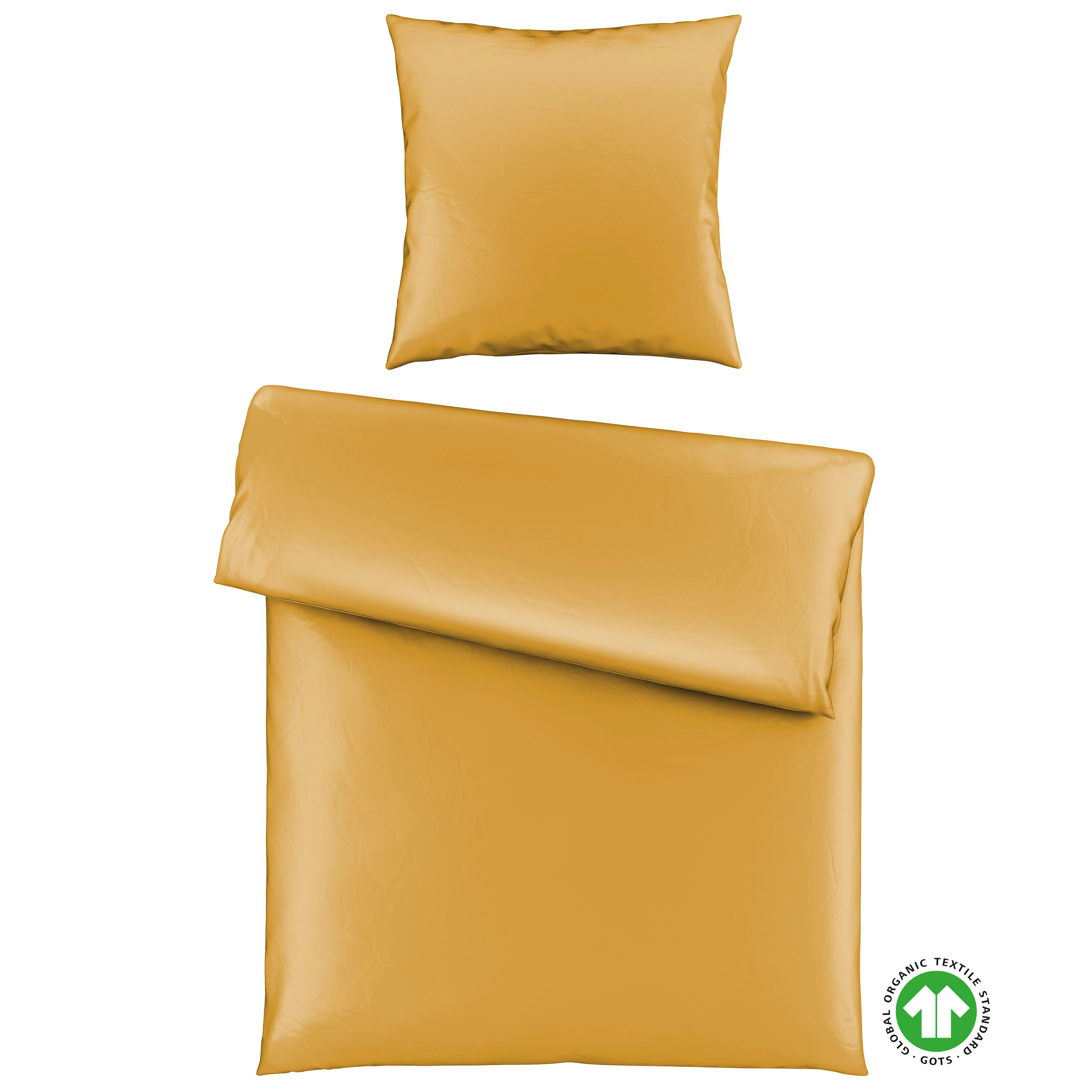 Bettwäsche Bio-Sophia Uni Gelb ca. 135x200cm - Gelb, Natur, Textil (135/200cm) - ecoTree
