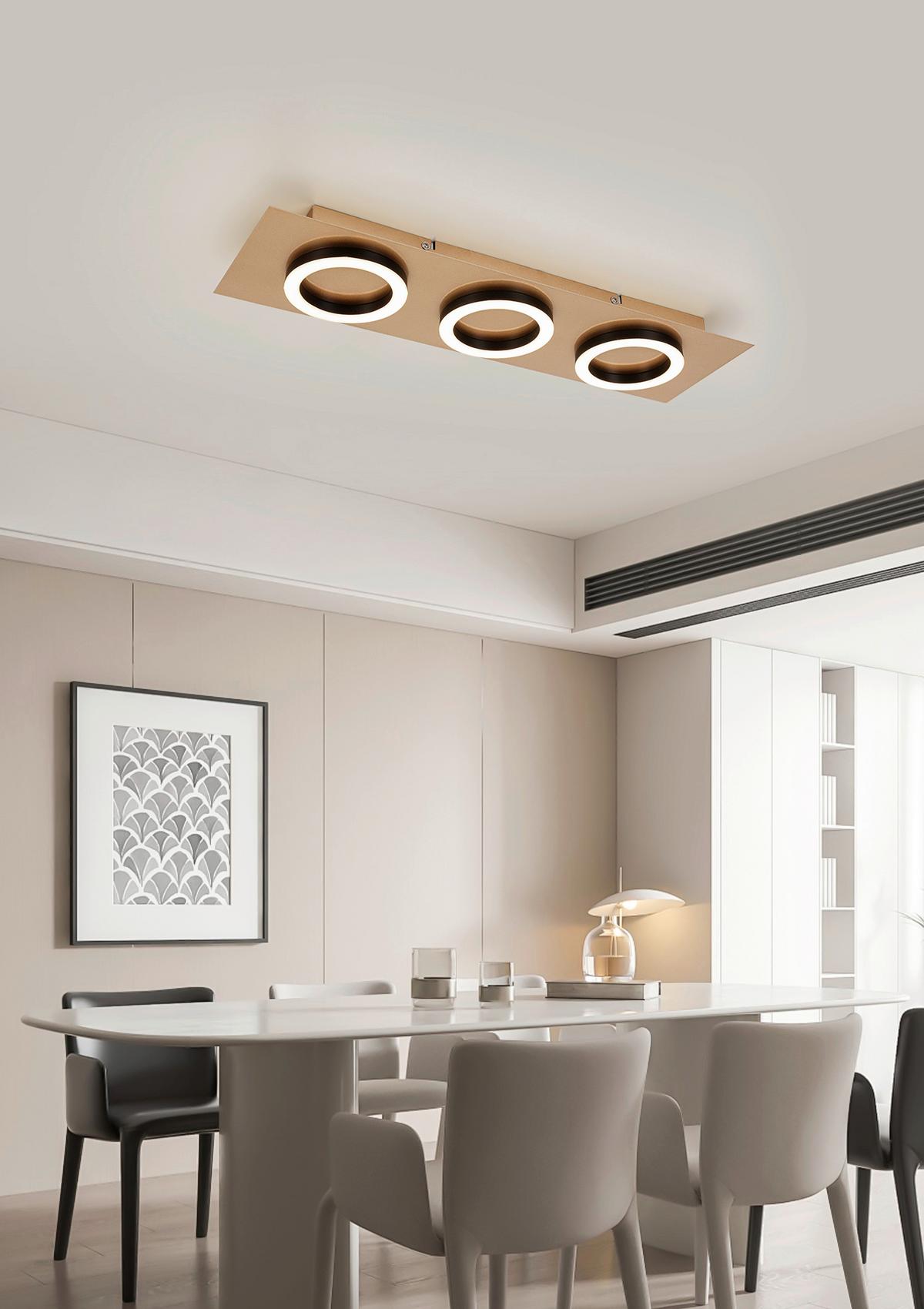 Plafonieră cu LED Emilore - cappuccino/negru, Modern, plastic/metal (60/18/5,1cm) - Mömax