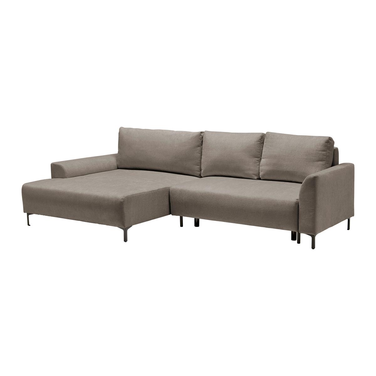 Ecksofa Integra Beige - Taupe/Schwarz, Textil/Metall (170/81-93/294cm) - Mömax