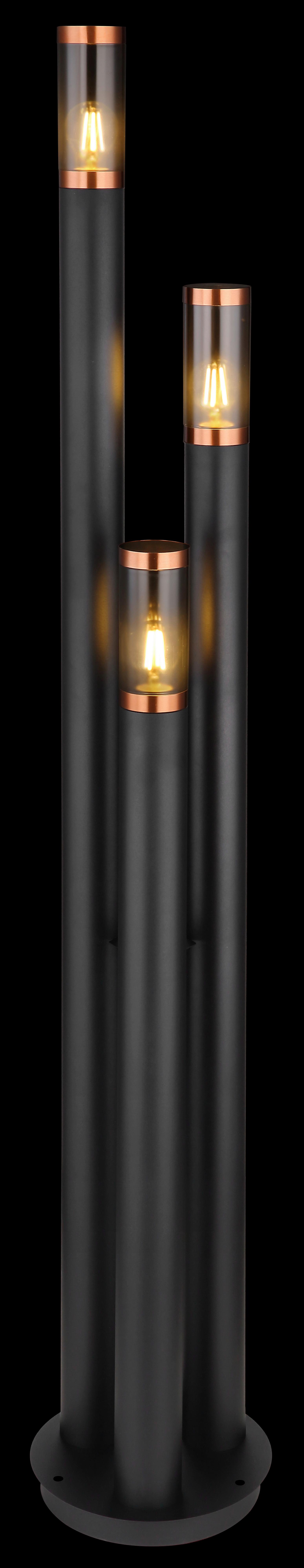 Außenleuchte Boston max. 23 Watt - Schwarz/Grau, Design, Kunststoff/Metall (28/170cm) - Globo