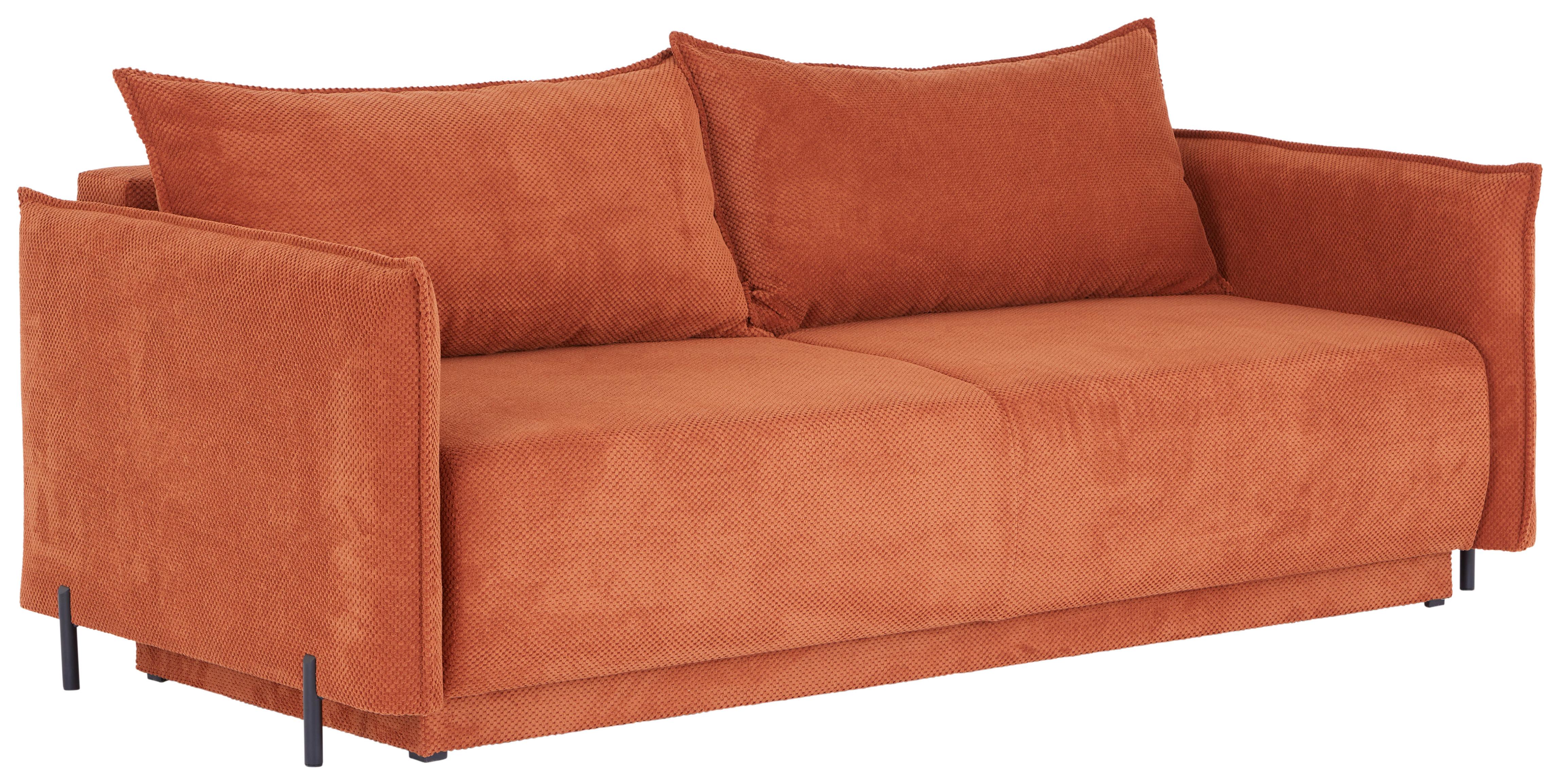 Zofa S Posteljno Funkcijo Gulia, Rdečerjava - opečnato rjava/črna, Moderno, kovina/tekstil (217/75-95/112cm) - Mömax