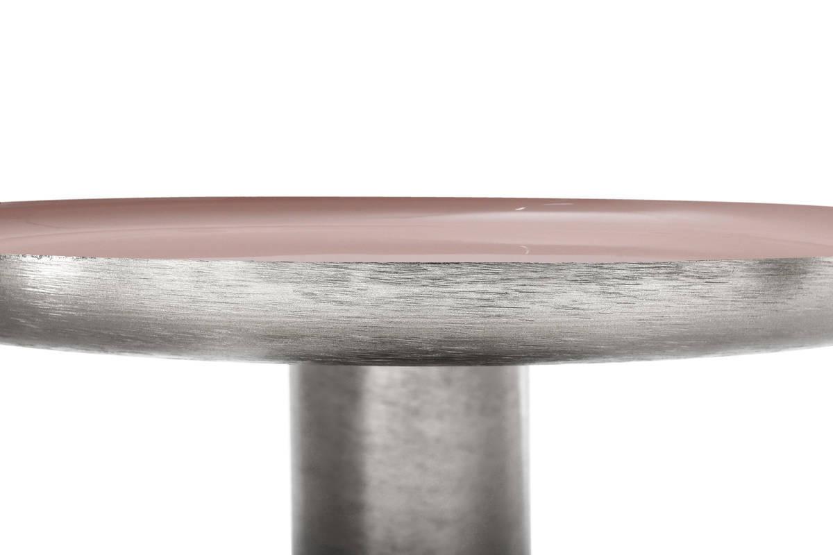 Beistelltisch Beistelltisch Art Deco 725 - Silberfarben/Altrosa, Trend, Metall (50/52cm) - Kayoom