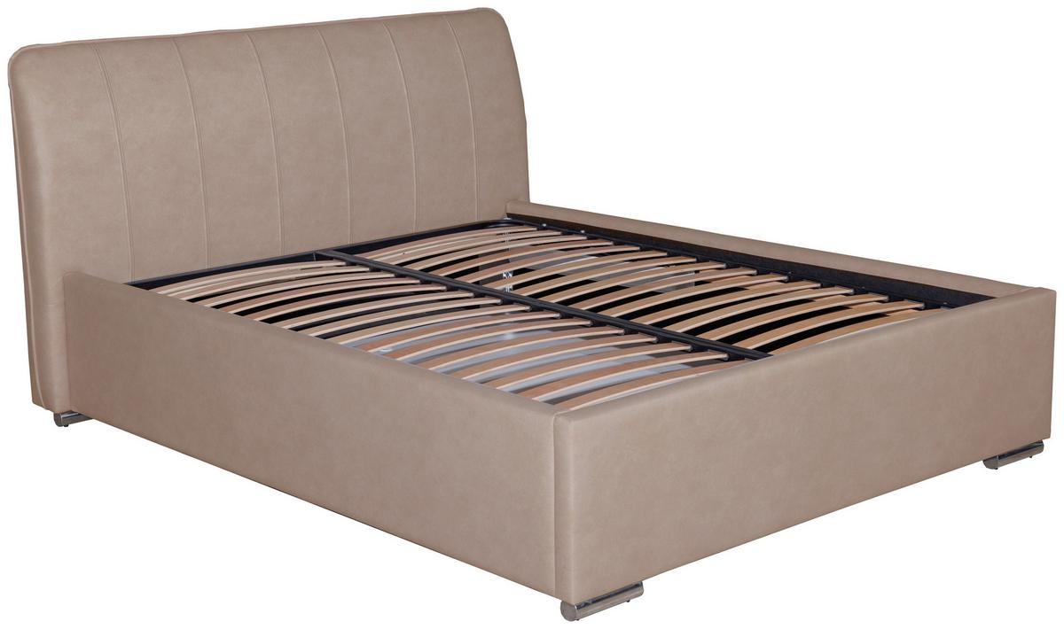 Tapecirani Krevet France Storage - boje kroma/crna, Basics, drvo/metal (160/200cm) - Modern Living