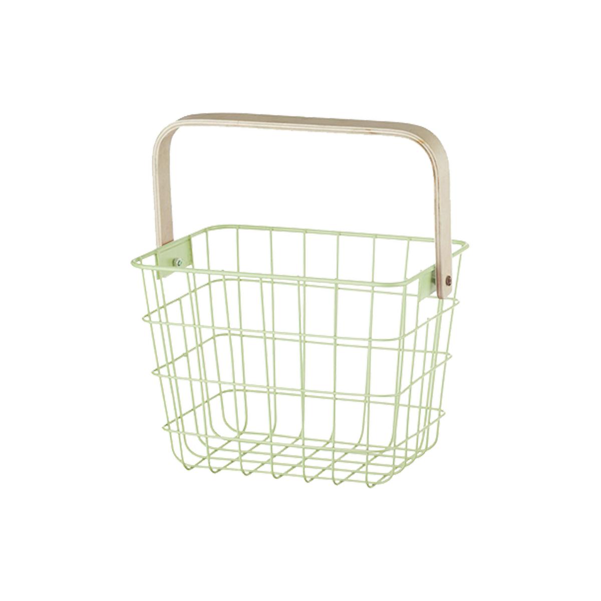 Korb Linus Naturfarben/Mintgrün - Naturfarben/Mintgrün, Holz/Metall (20/15/15cm) - Mömax