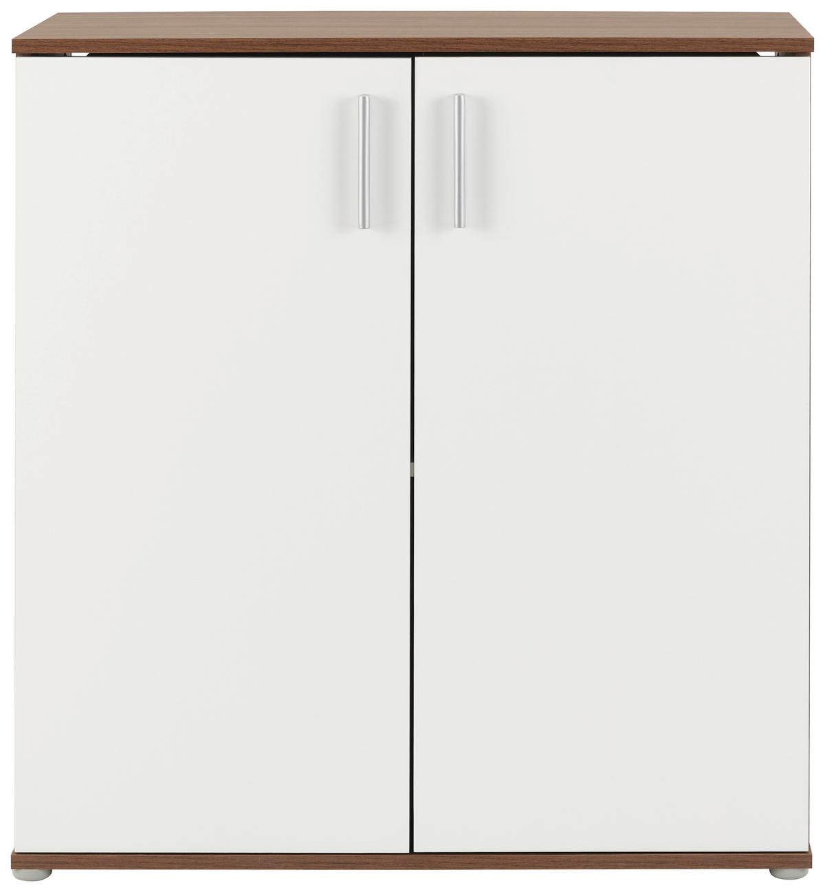 Komoda Ina 01 - barva oreha/barve aluminija, Moderno, umetna masa/leseni material (88,2/94,8/38,3cm)