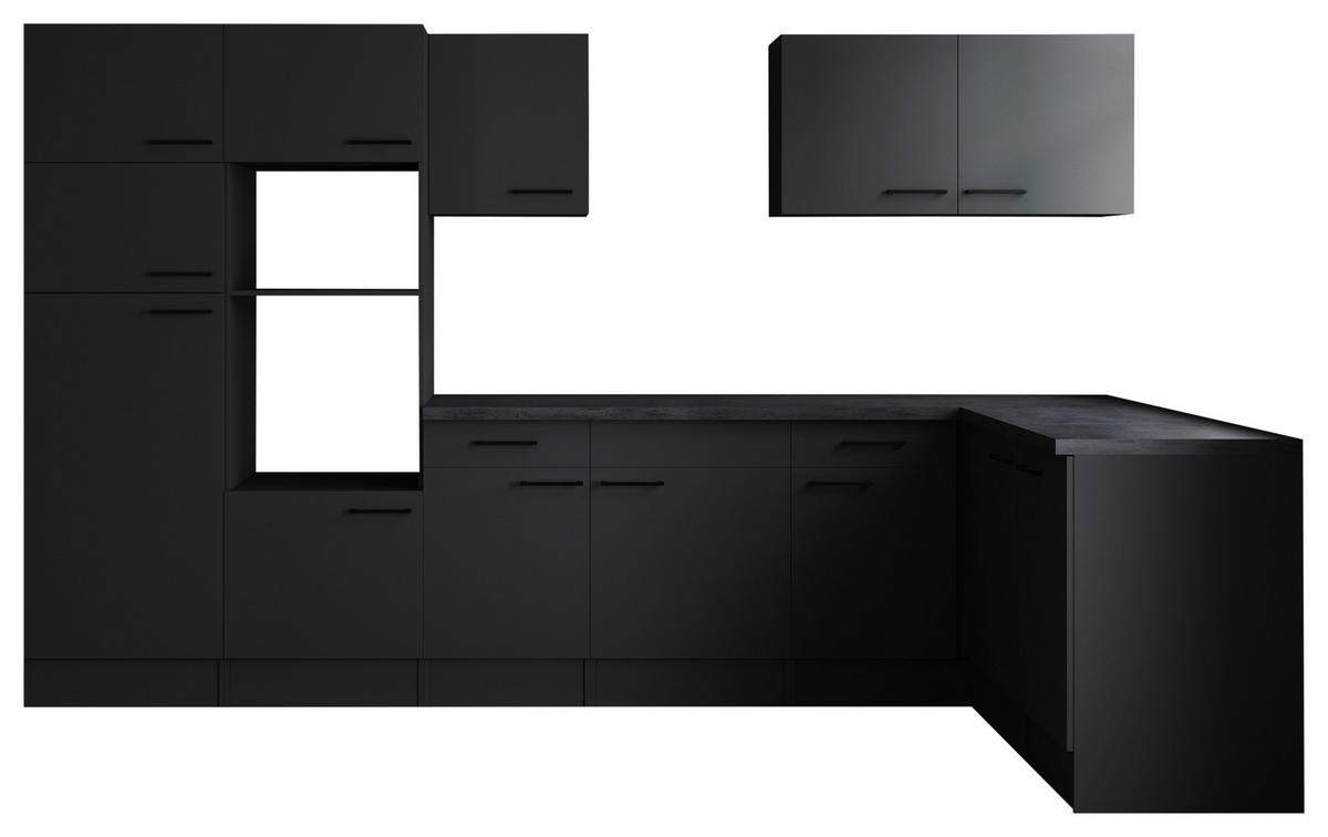 Kotna Kuhinja Brez Aparatov Oliver, 340x172cm - temno siva/črna, Design, kovina/leseni material (340/172cm) - Respekta