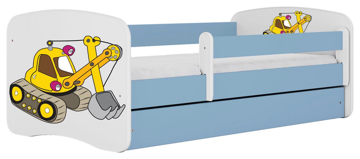 Otroška Postelja Babydreams, Bela, Modra, 80x160cm - modra/bela, Moderno, tekstil/leseni material (80/160cm) - MID.YOU