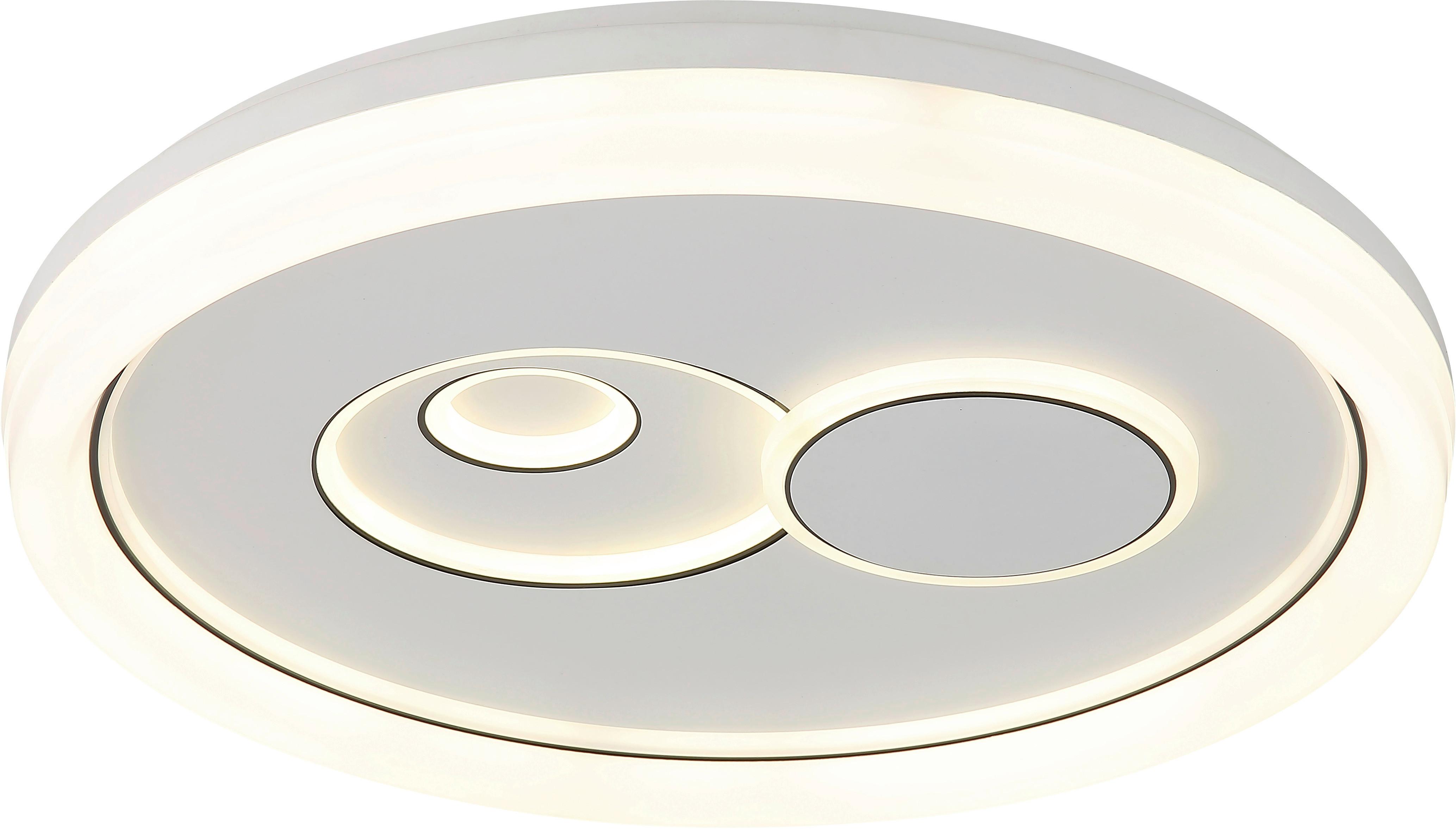 LED-TAKLAMPA MARIO - vit/svart, Modern, metall/plast (49/49/7cm) - Mömax