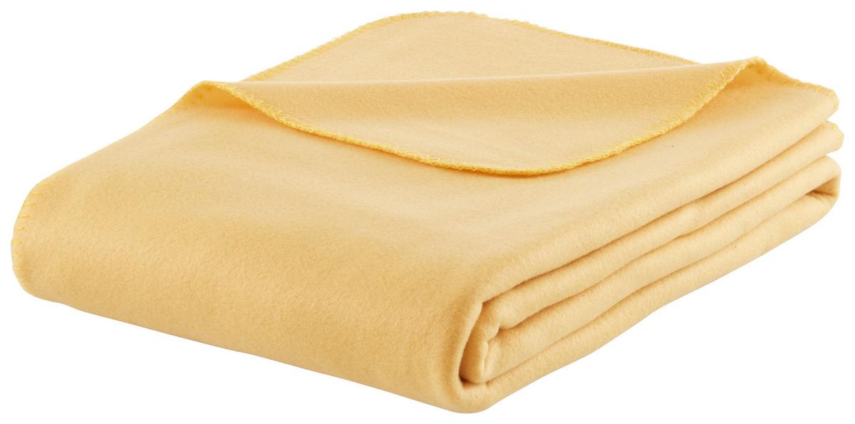 Pătură din fleece Felicity, cca. 140x200cm - galben, Konventionell, textil (140/200cm) - Modern Living