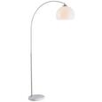 Stehleuchte Raman max. 40 Watt - Weiß/Nickelfarben, MODERN, Kunststoff/Metall (30/141-196cm) - Modern Living Stehleuchte Raman max. 40 Watt - Weiß/Nickelfarben, MODERN, Kunststoff/Metall (30/141-196cm) - Modern Living
