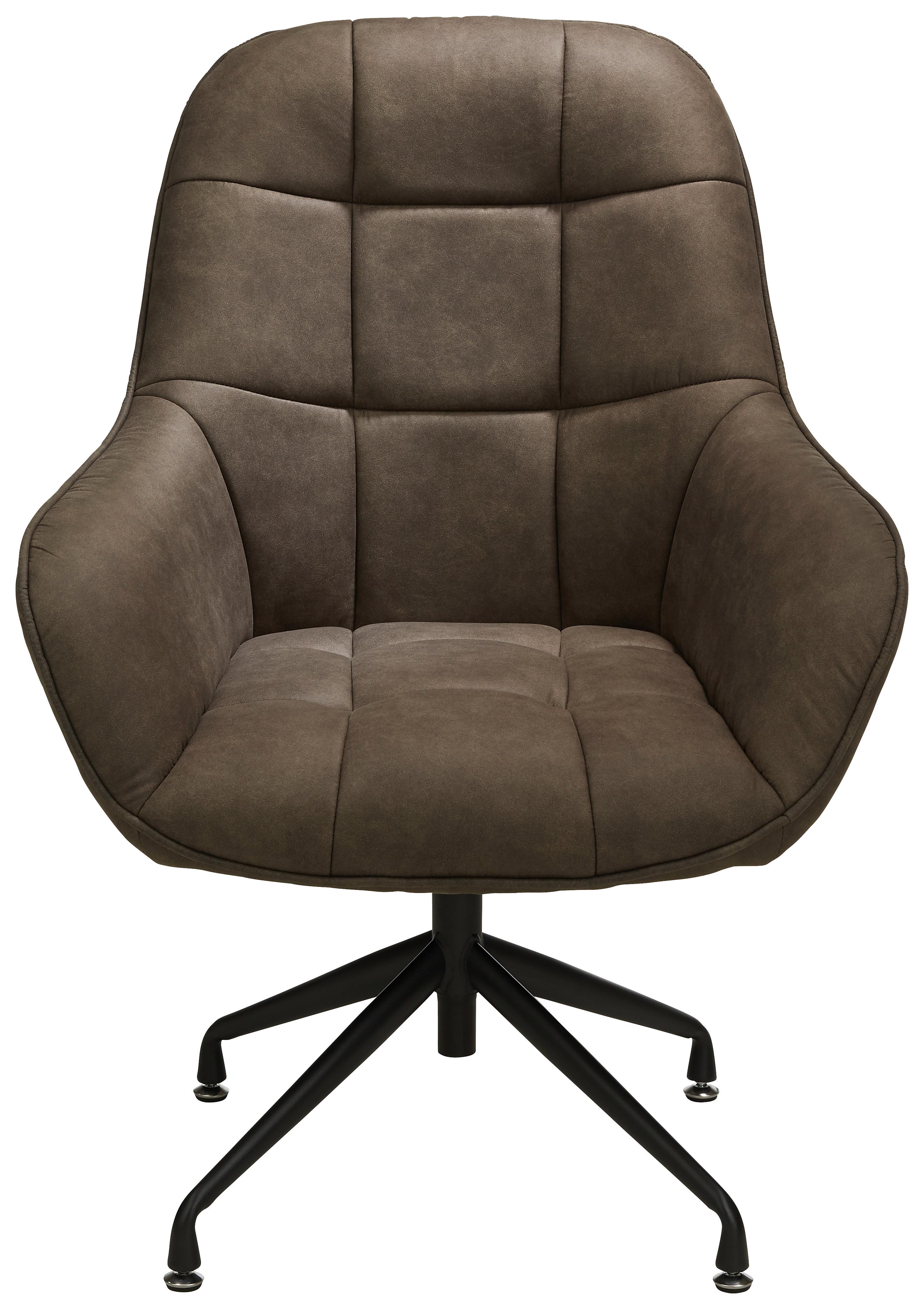 Fotel Elias - barna/fekete, Modern, textil/fém (73/100/75cm) - Mömax