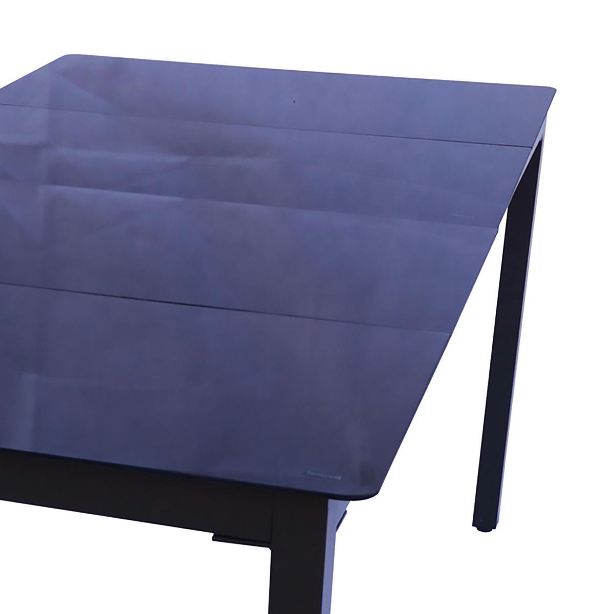 Vrtna Miza Rina, 190x80cm - črna, Basics, kovina/steklo (190/80/73cm) - Gardenson