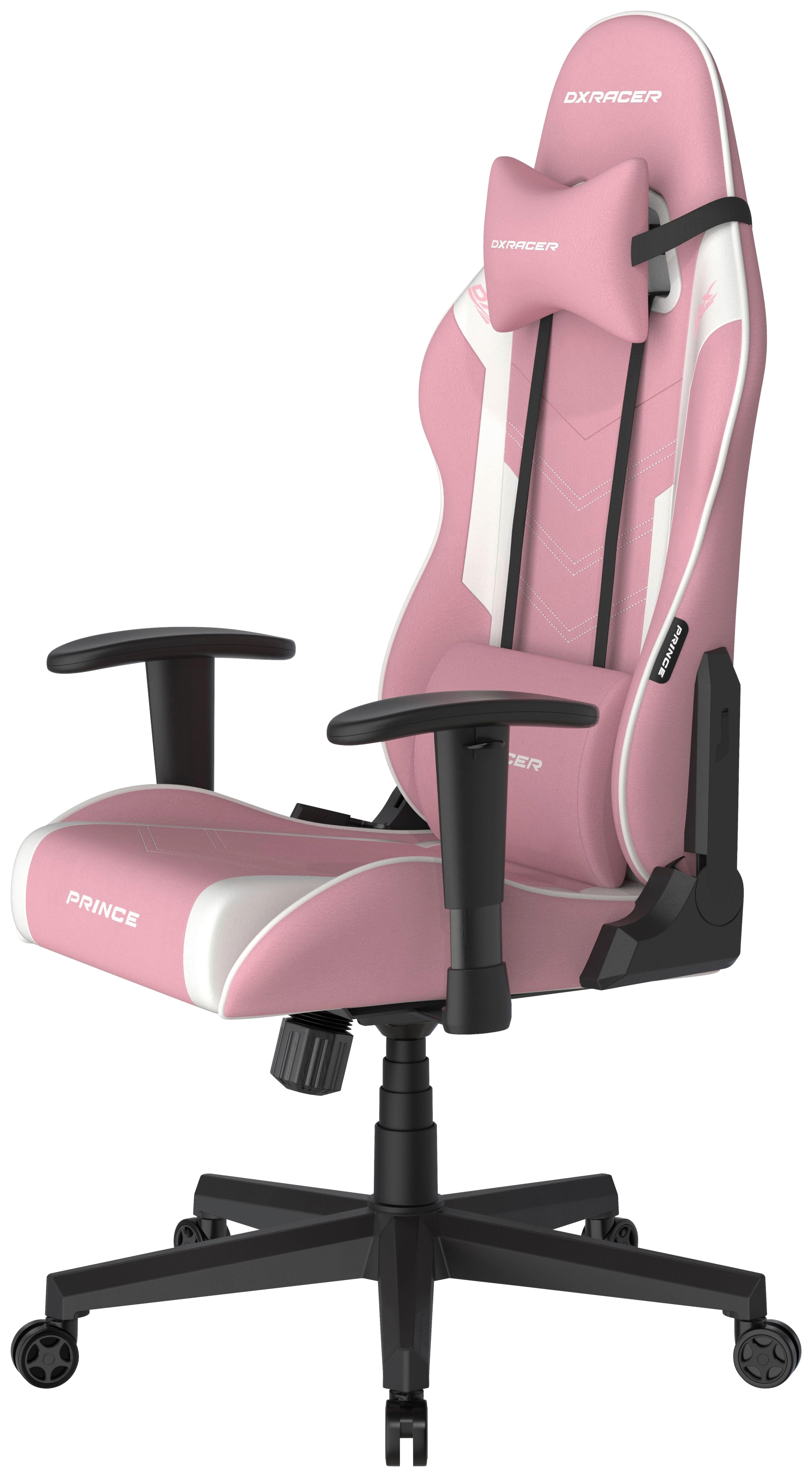 GAMINGSTOL PRINCE - vit/pink, Modern, textil/plast (67/126/67cm) - Dxracer
