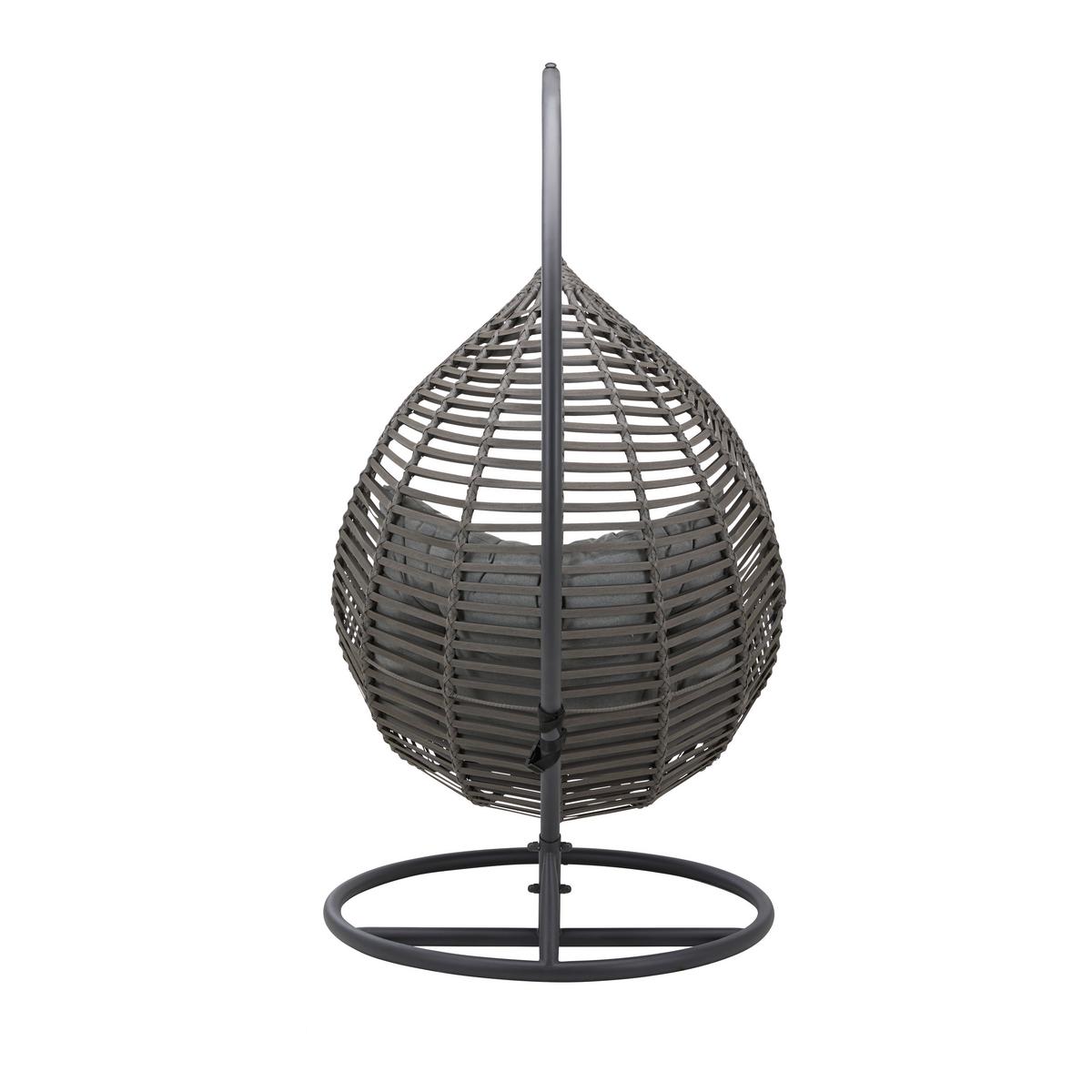 Viseči Stol Nancy, Temno Siva, Jeklo - temno siva/črna, Moderno, kovina/umetna masa (105/196/120cm) - Bessagi Garden