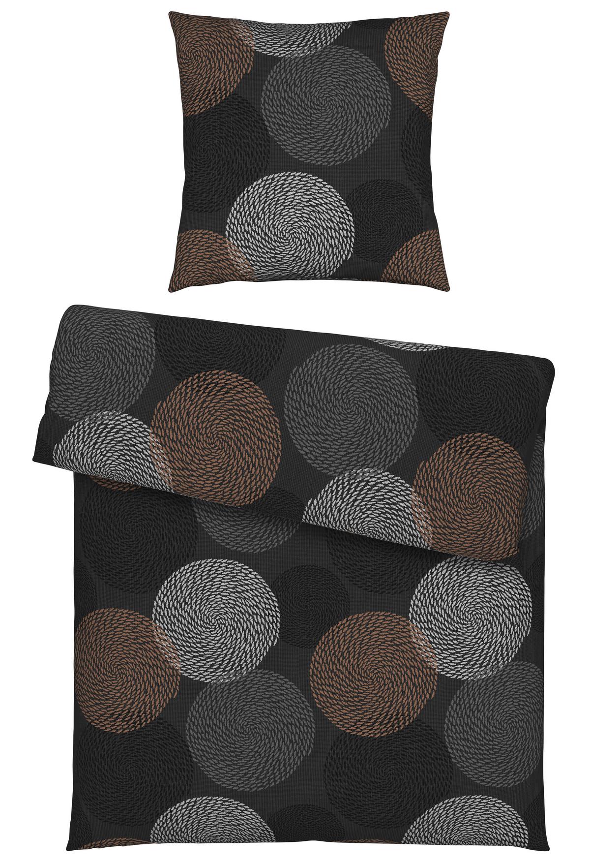 POŚCIEL CERCHI - antracytowy, tkanina (135/200cm) - Novel