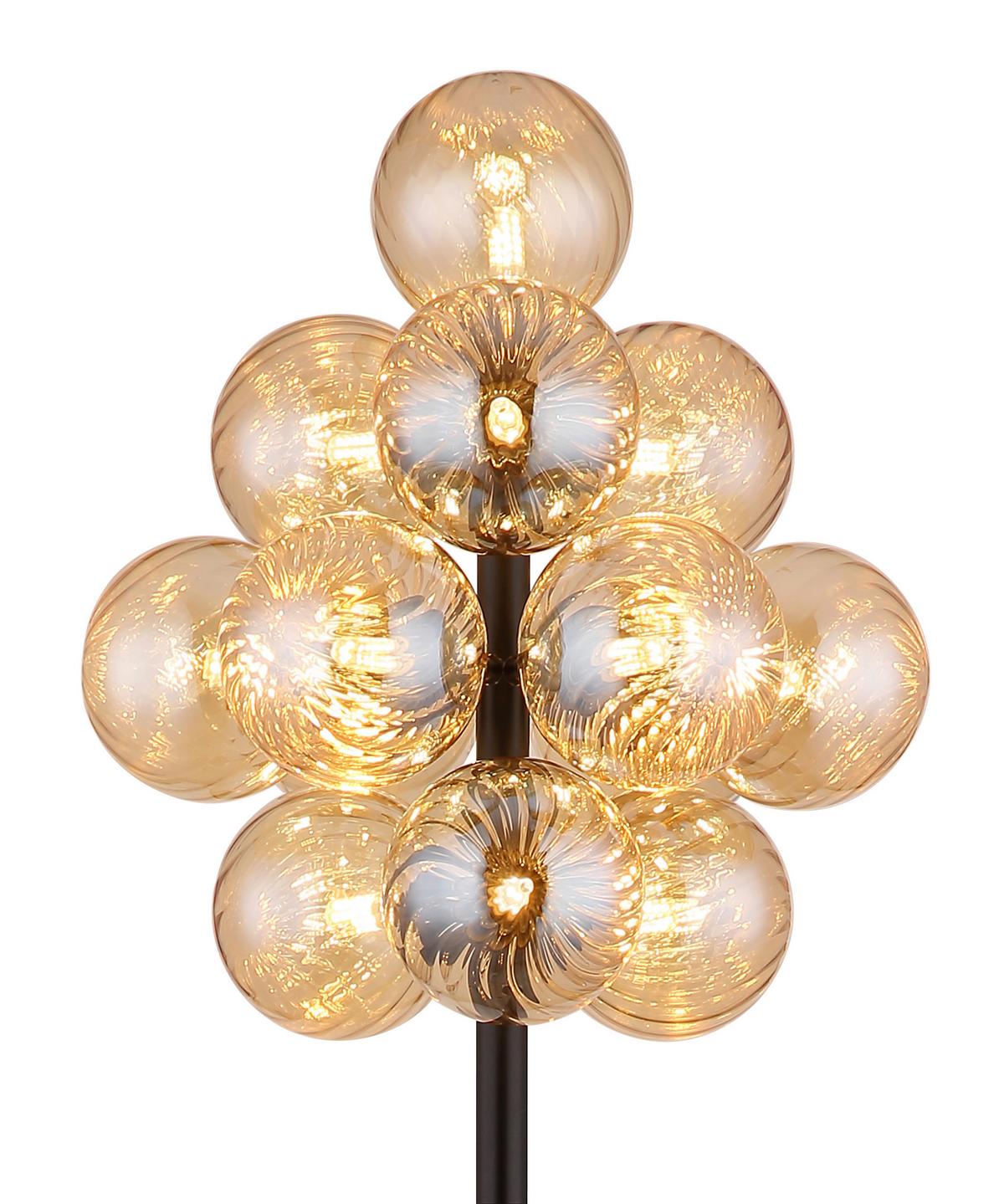 STEHLEUCHTE 56146S - Schwarz/Orange, Design, Glas/Kunststoff (39,5/160cm) - Globo