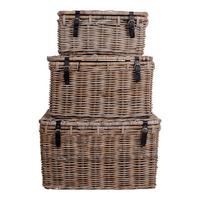 Korbset Depot Storage Trunk Naturfarben, 3er Set - Naturfarben, Basics, Naturmaterialien (81/48/51cm)