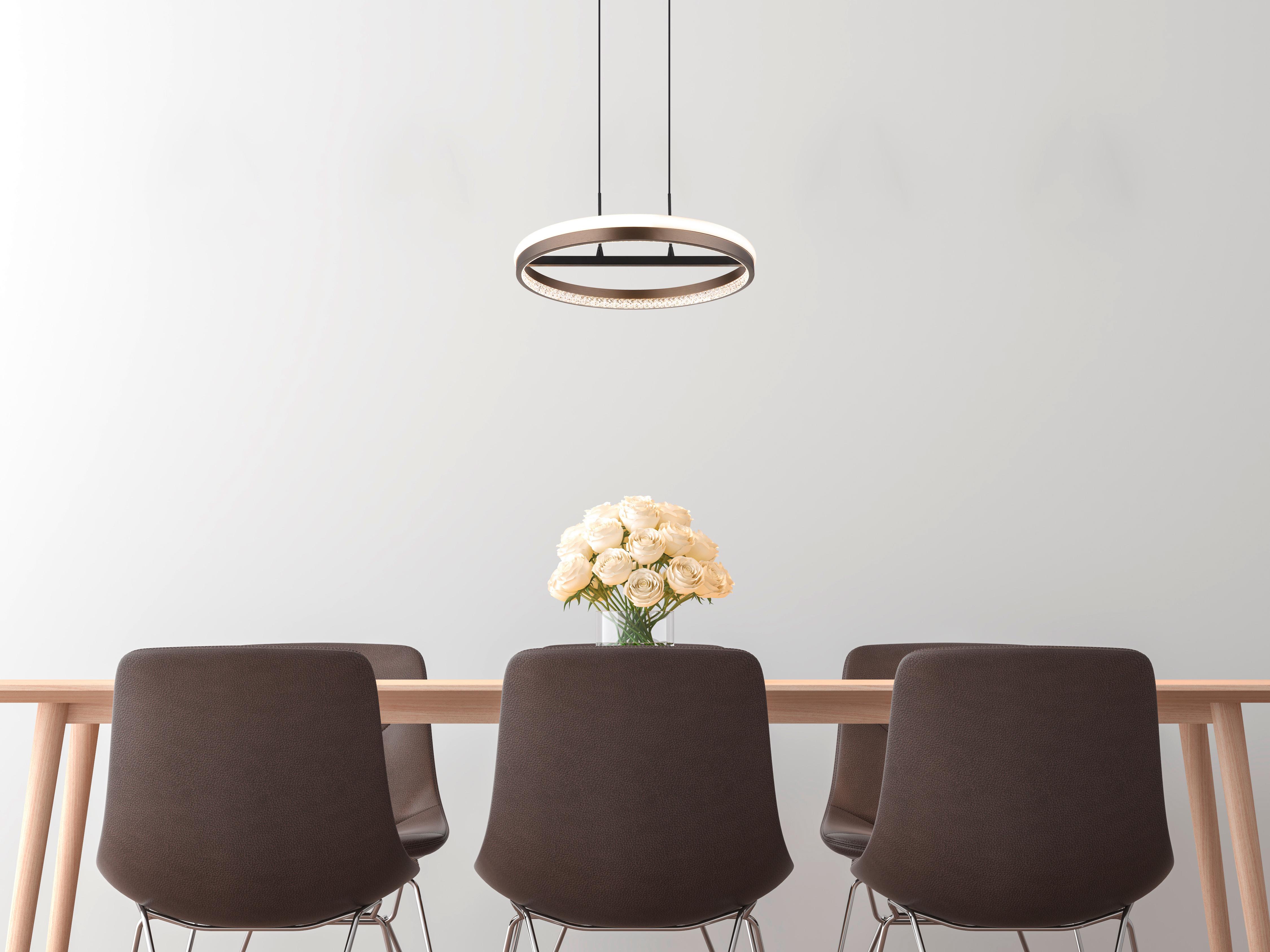 LED-HÄNGELEUCHTE 67179H - Klar/Dunkelgrau, Design, Kunststoff/Metall (39,7/150cm) - Globo