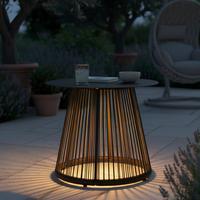 Gartenbeistelltisch Ruffy Schwarz Solar - Schwarz, MODERN, Kunststoff/Metall (55/47/55cm) - Bessagi Garden