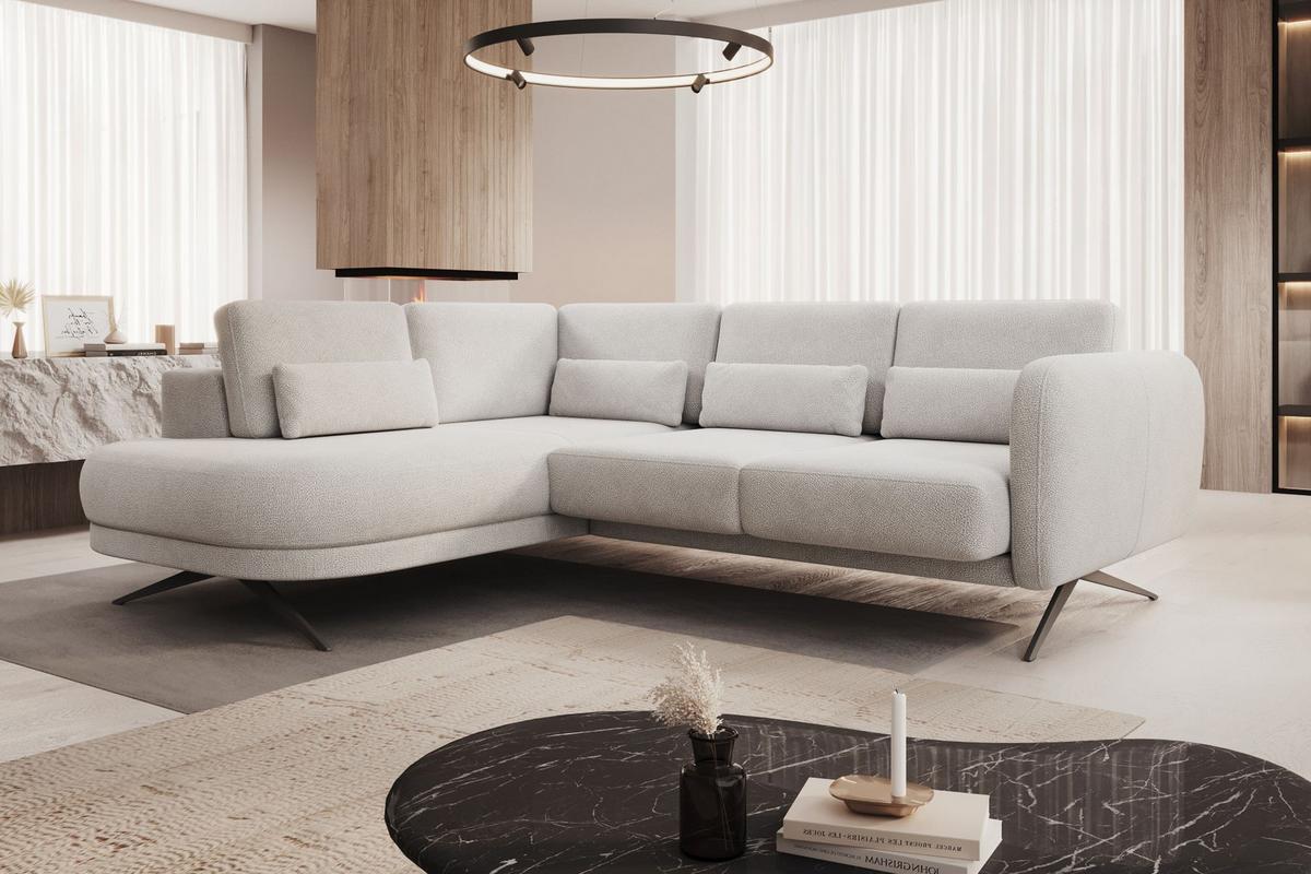 Coltar ILUSSIO L - gri deschis/crem, Modern (205-248/83-104/111cm) - Modern Living