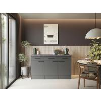 Küchenunterschrank Oliver Grau - Schwarz/Grau, Trend, Holzwerkstoff/Metall (150/90/60cm) - Respekta