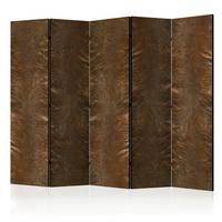 Paravent Copper Chic II Braun/Goldfarben - Goldfarben/Braun, Basics, Holz/Textil (225/172/3cm) - artgeist