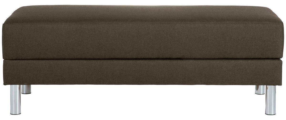 ECKSCHLAFSOFA JUST FASHION - Chromfarben/Braun, KONVENTIONELL, Textil/Metall (152/230cm) - Max Winzer
