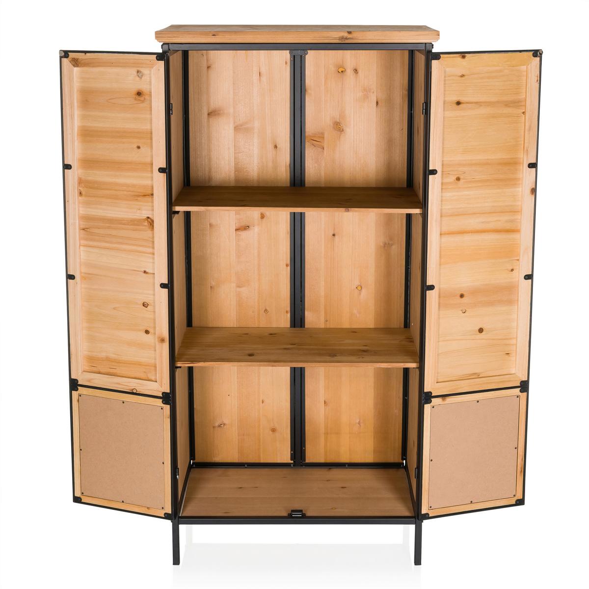 Komoda Continento High, Večbarvno - črna, Moderno, kovina/les (60/34/123cm) - MID.YOU