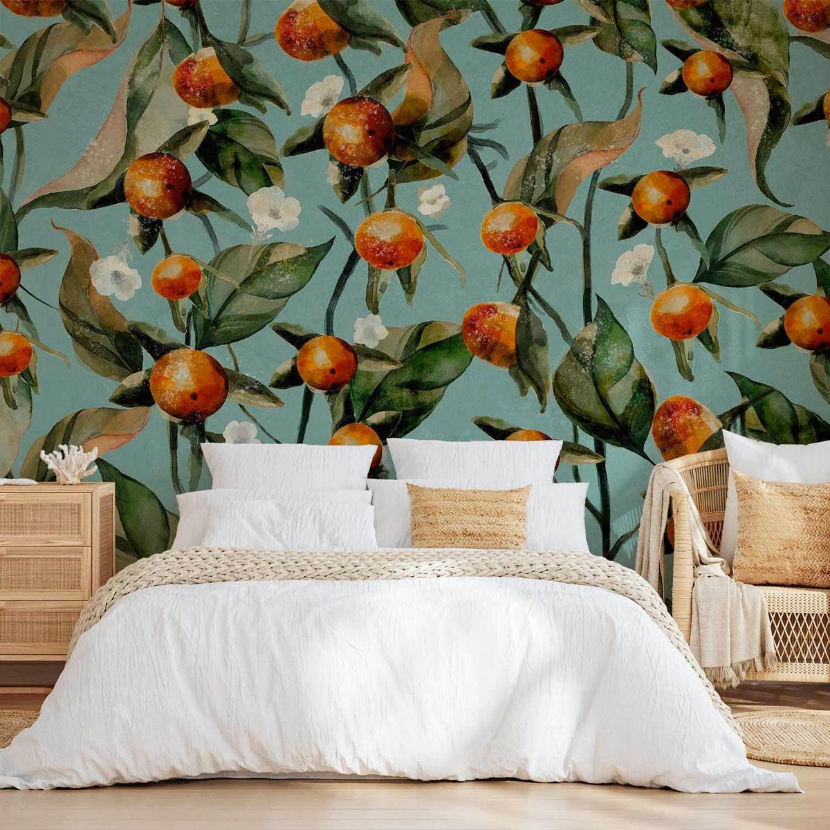 Fototapeta Orange Grove, 300x210cm - zelena/oranžna, Trendi, tekstil (300/210cm) - artgeist
