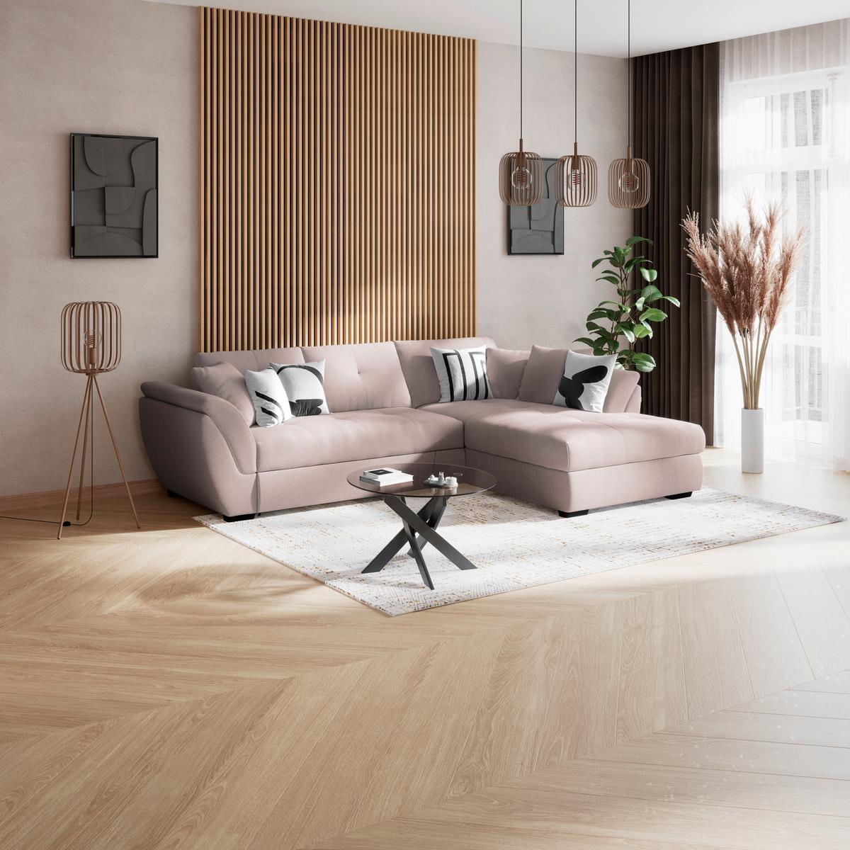 Kutna Garnitura Berisso - crna/sivo-bež, Konvencionalno, tekstil (278/187cm) - Ondega