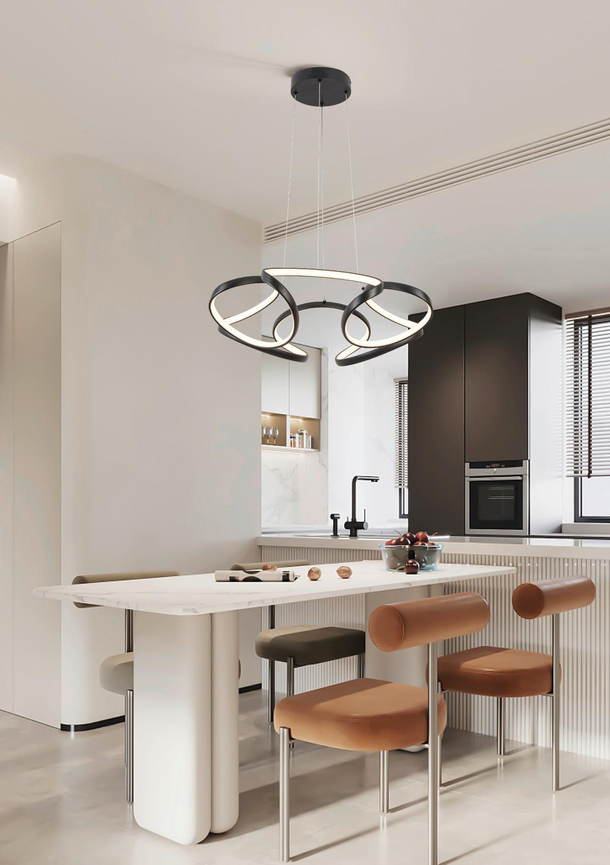 LAMPA WISZĄCA LED ELIO *SBN*SH* - czarny, Design, tworzywo sztuczne/metal (60/120cm) - Novel