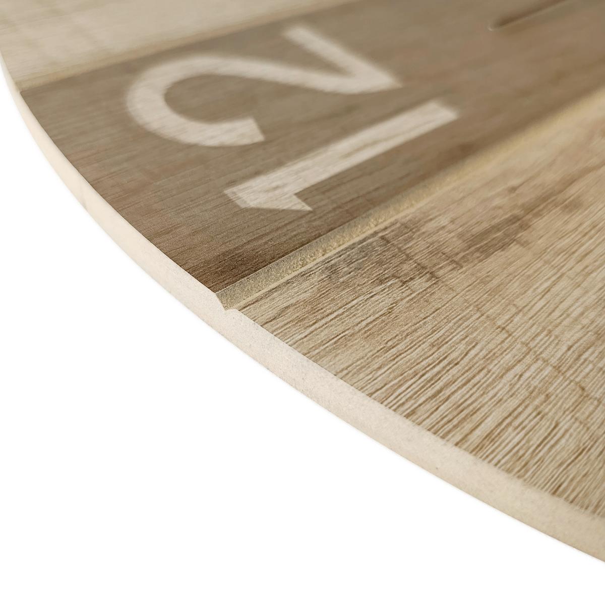 Wanduhr Schwarz/Eichefarben Ø ca. 57cm - Eichefarben/Schwarz, Basics, Holz/Kunststoff (57cm)