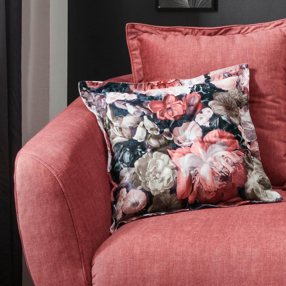 2,5-Sitzer-Sofa Baggio Koralle Velours - Koralle/Buchefarben, MODERN, Holz/Textil (196/94/103cm) - Livetastic