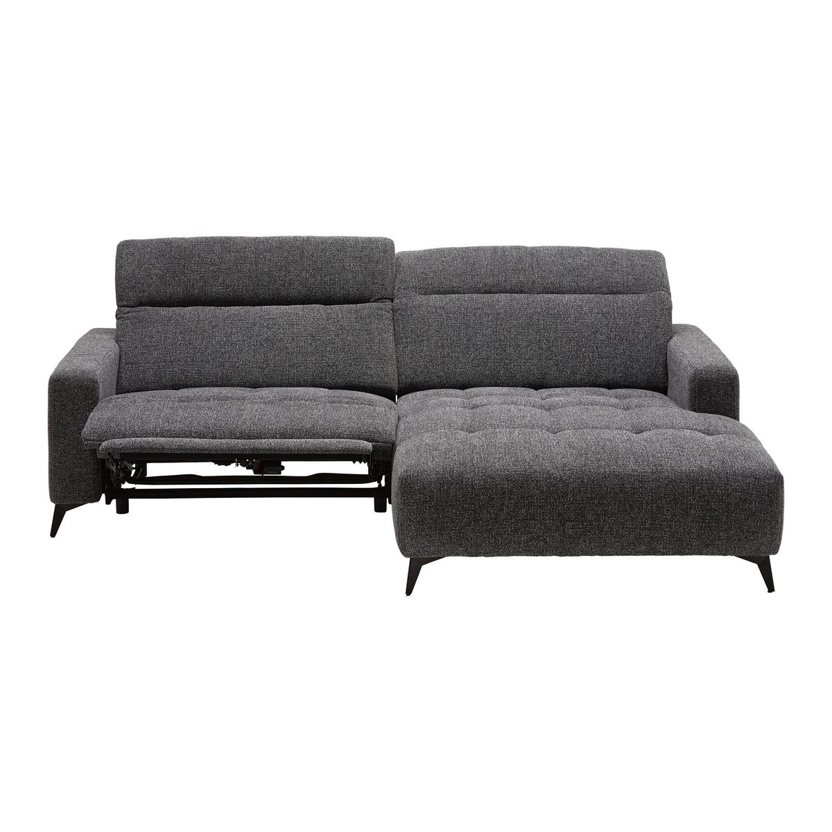 Wohnlandschaft Milano Graphitfarben - Graphitfarben/Schwarz, Modern, Holz/Textil (254/82-105/177cm) - Based