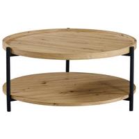 Stolić Irys - boje hrasta/crna, Moderno, drvni materijal/metal (80/38cm) - Modern Living