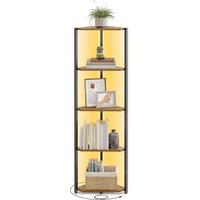 ECKREGAL CORNER SHELF - Schwarz/Braun, MODERN, Holzwerkstoff/Metall (48/146,6/24,8cm) - MID.YOU