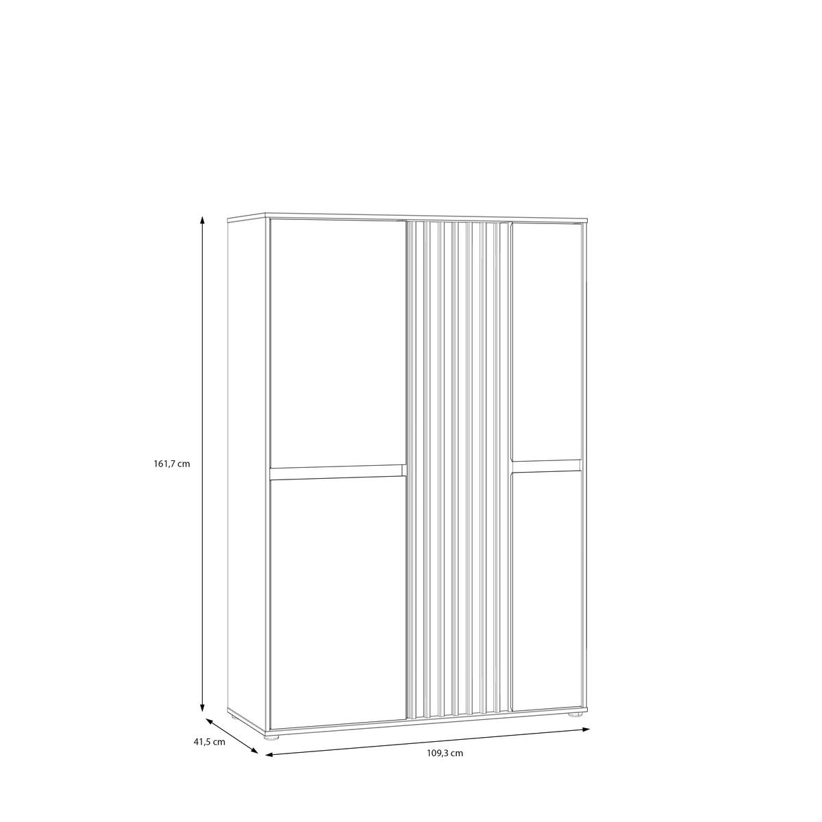 Comodă înaltă ELISTON - culoare lemn stejar/nisipiu, Natur, plastic/material pe bază de lemn (109,3/161,7/41,5cm) - Modern Living