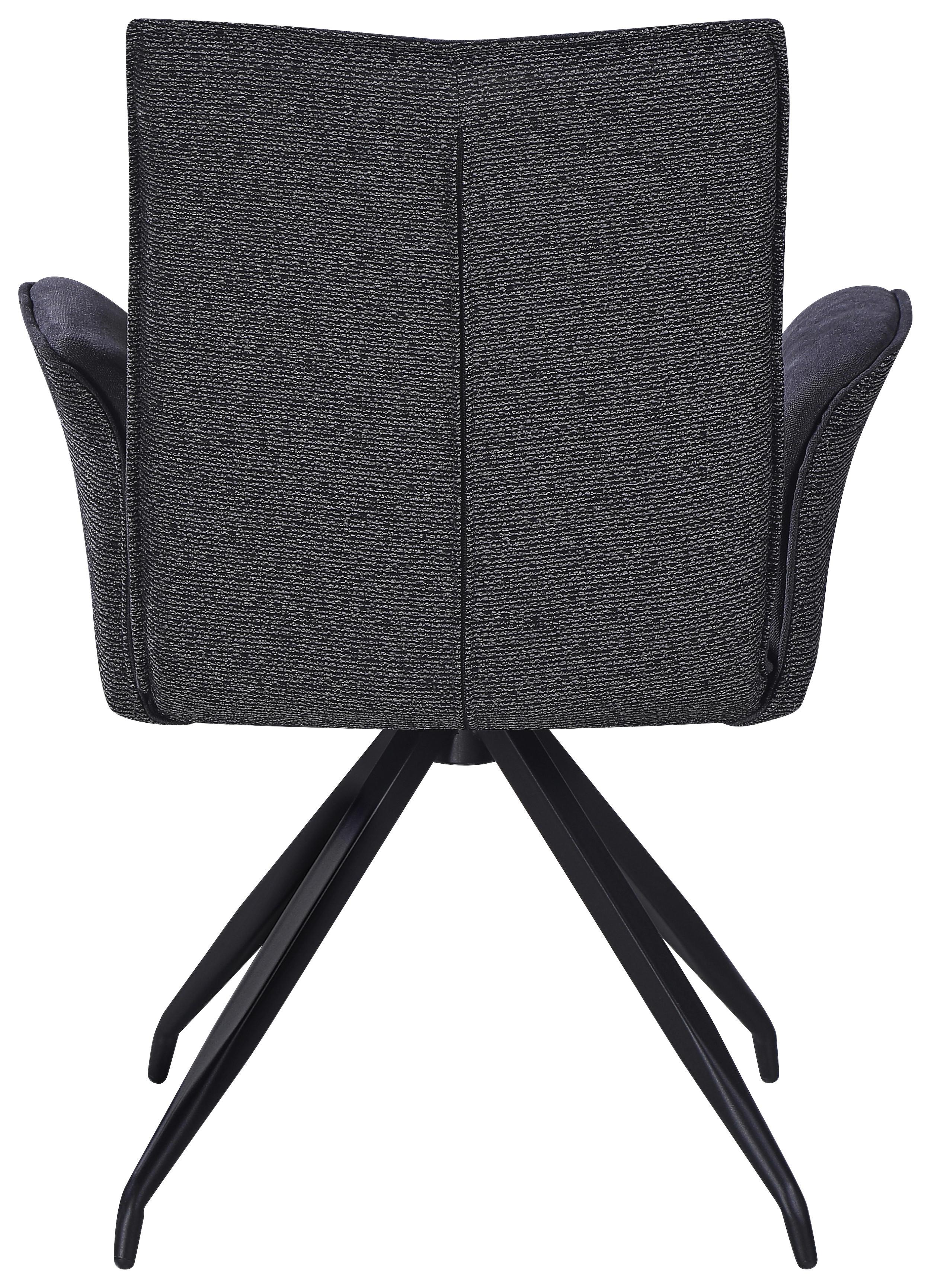 Armlehnstuhl Nova Grau - Schwarz/Grau, MODERN, Textil/Metall (63/88/63cm) - Premium Living