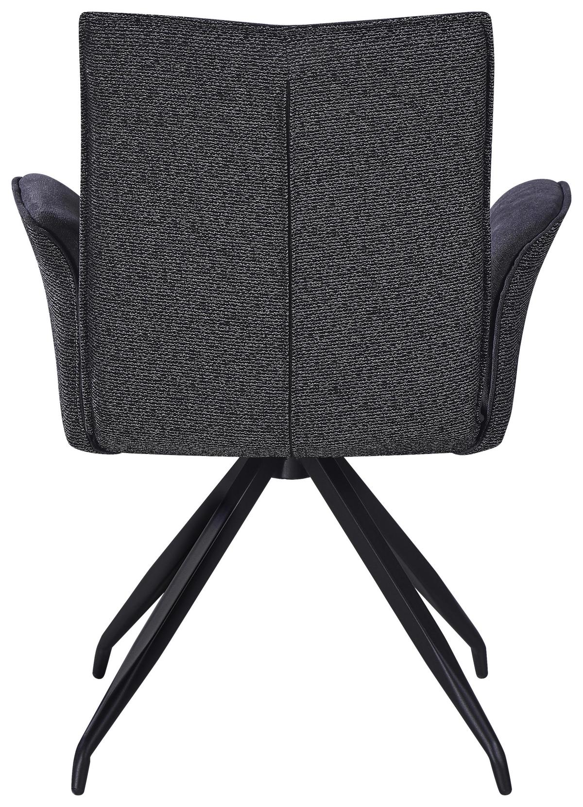Armlehnstuhl Nova Grau - Schwarz/Grau, MODERN, Textil/Metall (63/88/63cm) - Premium Living