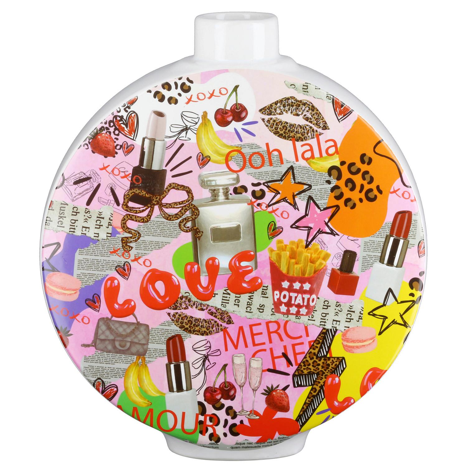 Dekovase Ooh Lala Multicolor - Multicolor, Basics, Keramik (29/34,5/7,5cm)