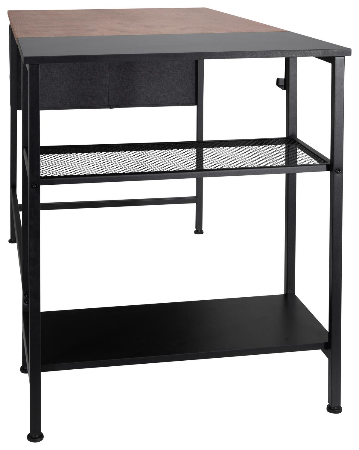 Pisalna Miza Workspace H I, Črna, Rjava - črna/rjava, Basics, kovina/leseni material (120/60/76cm) - MID.YOU