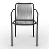 TRÄDGÅRDSSTOLAR SET NARDO - mörkgrå/svart, Modern, metall/textil (55/82/58cm) - Bessagi Garden