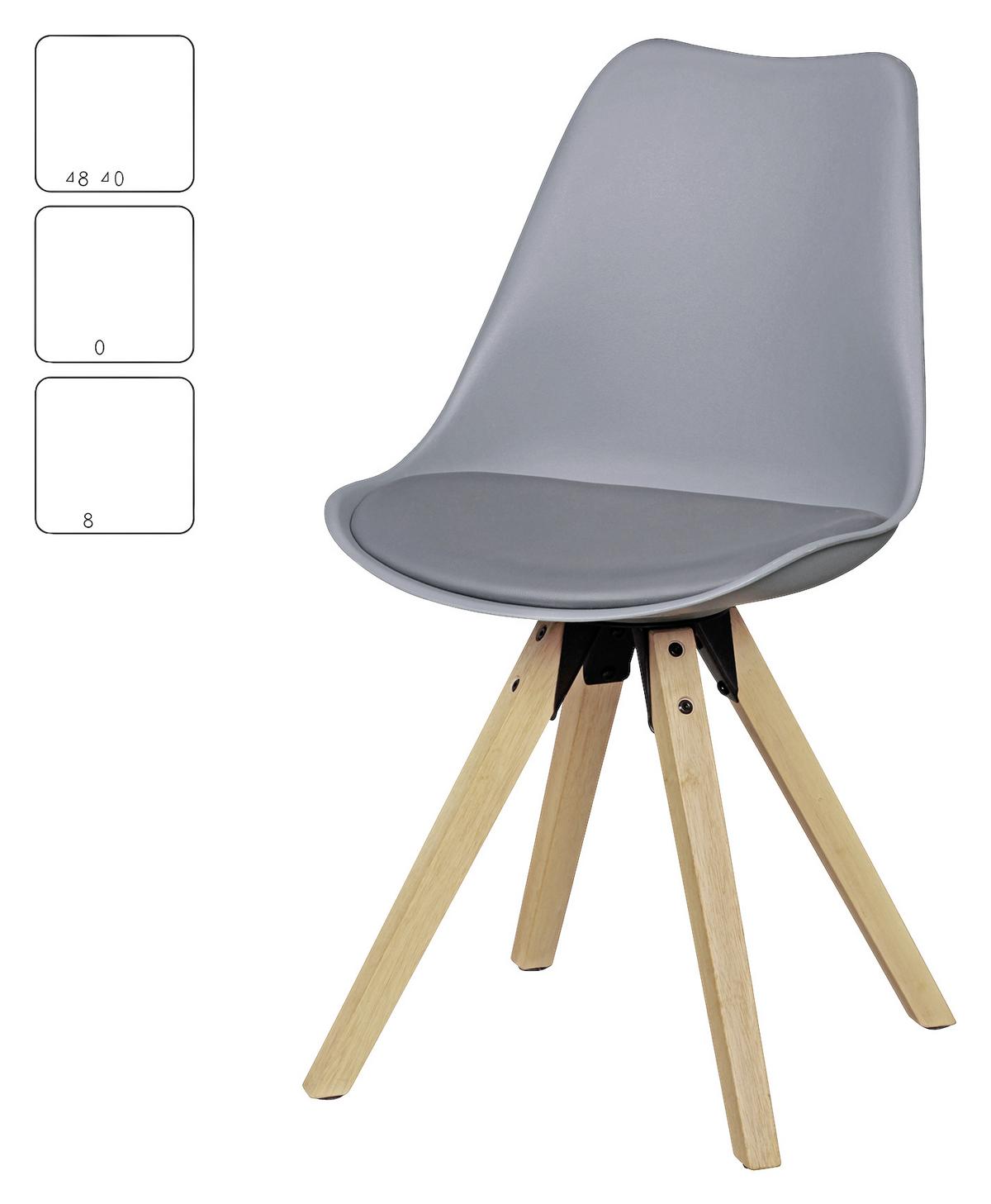 Set Stolov Lima - siva/barve hrasta, Design, umetna masa/tekstil (48/89/48cm) - MID.YOU