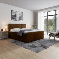 Boxspringbett Bologna ca. 180x200 cm Braun - Schwarz/Braun, MODERN, Karton/Holzwerkstoff (180/200cm) - MID.YOU