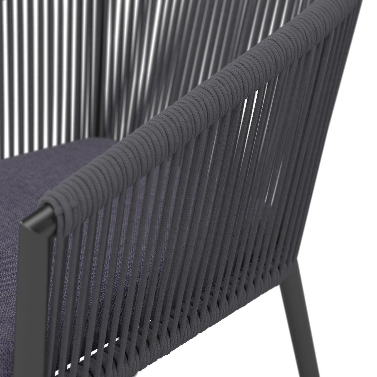 Gartensessel-Set 2-er Benicia Blau aus Metall/Textil - Blau/Schwarz, MODERN, Textil/Metall (55/76/63cm) - Bessagi Garden