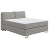 Boxspringbett Tabea Hellgrau ca. 180x200cm - Hellgrau/Alufarben, KONVENTIONELL, Karton/Naturmaterialien (180/200cm) - Premium Living