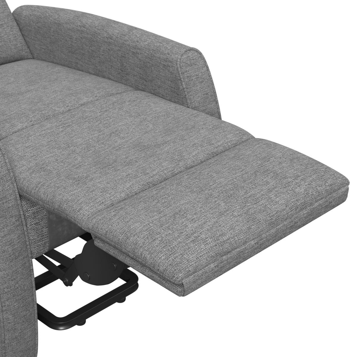 Tv Fotelj Athen, Svetlo Siva, Pomoč Pri Vstajanju - svetlo siva, Moderno, kovina/tekstil (67.5/107/88.5cm)
